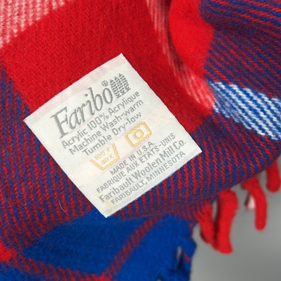 Vintage faribault Made in Minnesota Plaid Blanket Rectangular - Picture 4 of 10